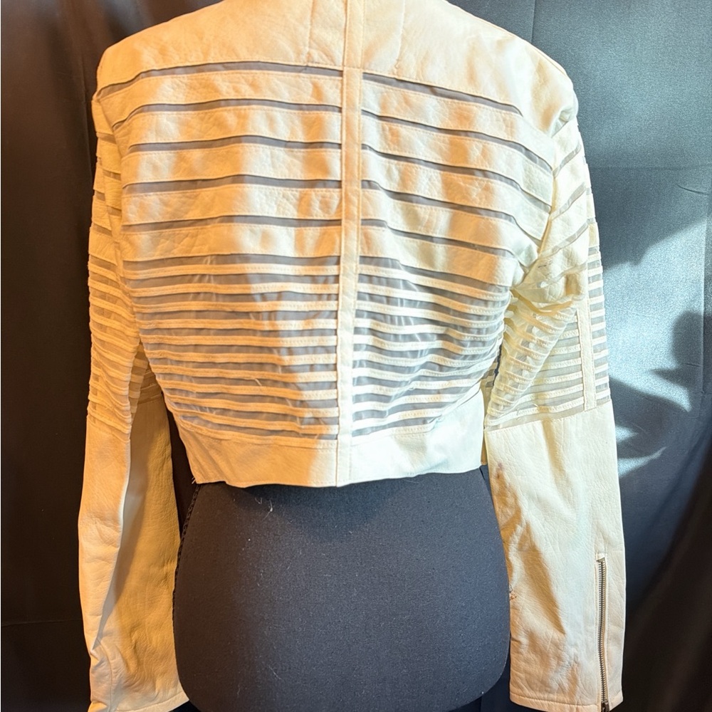 Yoki Women's Cream Cut-Out Bomber Jacket - Picture 2 of 4